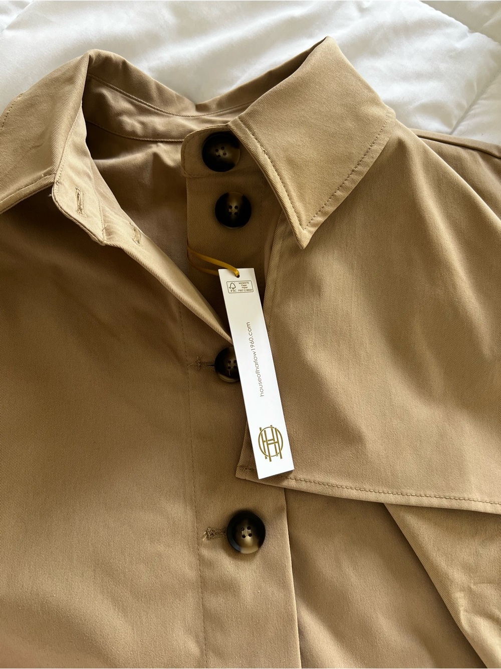 House of Harlow 1960 Beige/Tan Button-Front Coat